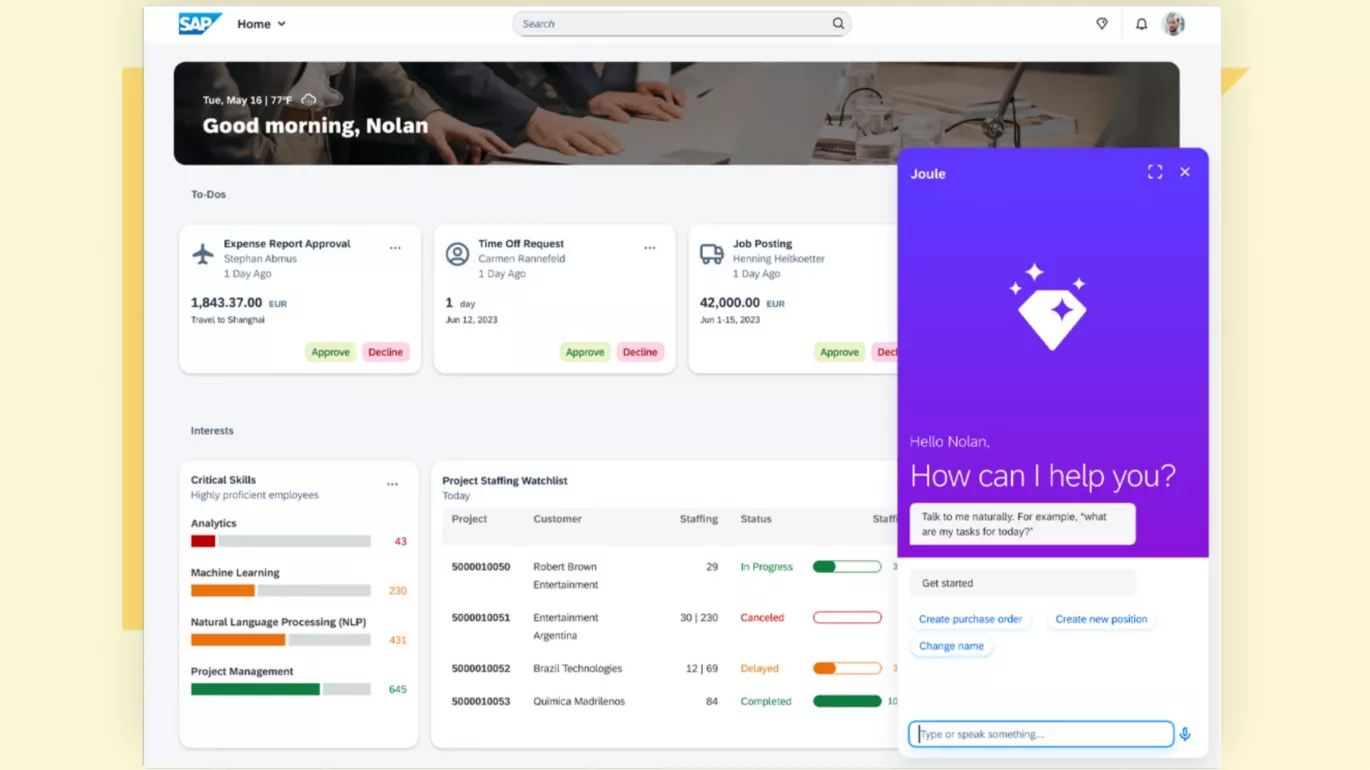 SAP Announces New Generative AI Assistant Joule